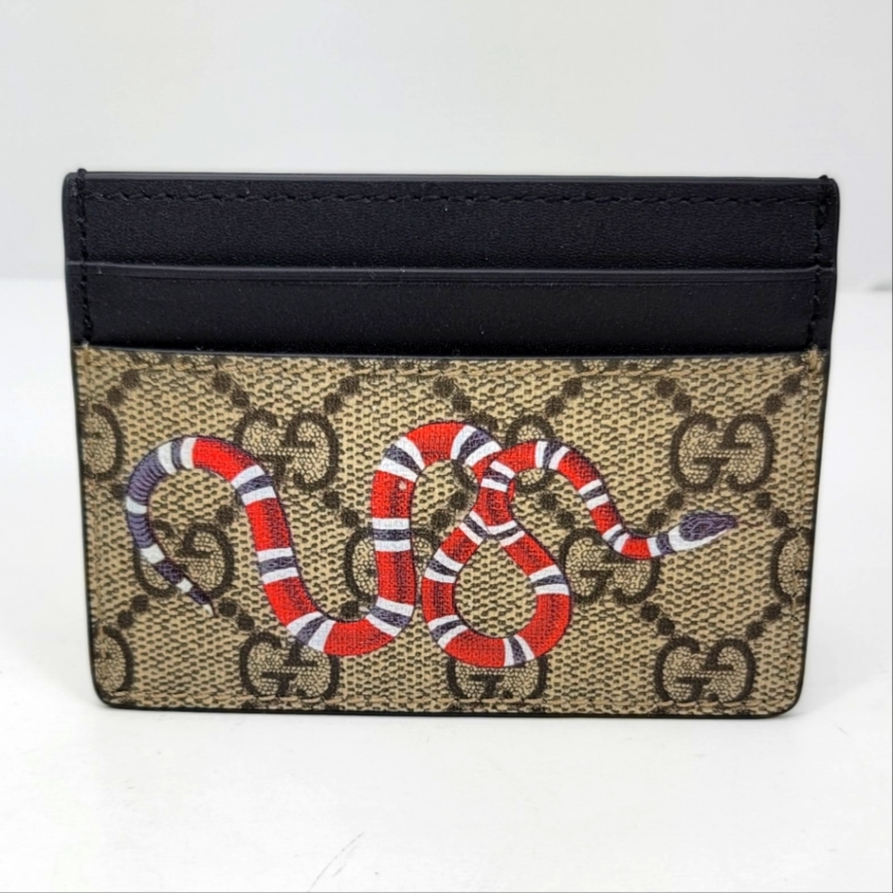 Gucci Kingsnake print GG Supreme Card Case